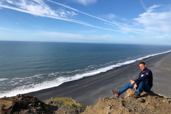 Black sand beach